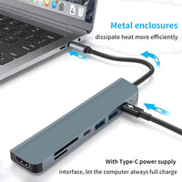 Docking Station USB-C 7 en 1 – HDMI 4K para Celular, Tablet y Laptop