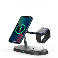 Cargador Inalámbrico 5 en 1 – Carga tu Celular, Reloj y Audífonos a la Vez