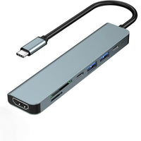 Docking Station USB-C 7 en 1 – HDMI 4K para Celular, Tablet y Laptop