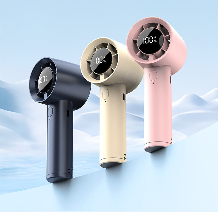 Ventilador de Mano de Alta Velocidad – Pantalla Digital y Potencia Máxima
