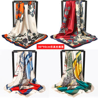 Pañuelo Tipo Seda Foulard 90×90 cm para Mujer