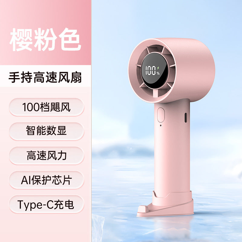 Ventilador de Mano de Alta Velocidad – Pantalla Digital y Potencia Máxima