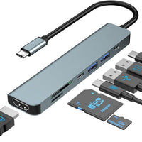 Docking Station USB-C 7 en 1 – HDMI 4K para Celular, Tablet y Laptop