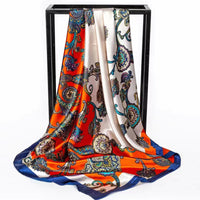 Pañuelo Tipo Seda Foulard 90×90 cm para Mujer