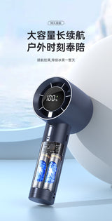 Ventilador de Mano de Alta Velocidad – Pantalla Digital y Potencia Máxima