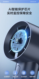 Ventilador de Mano de Alta Velocidad – Pantalla Digital y Potencia Máxima
