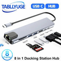 Hub USB-C 7 en 1 / 8 en 1 – HDMI 4K, Carga Rápida y Lector de Tarjetas