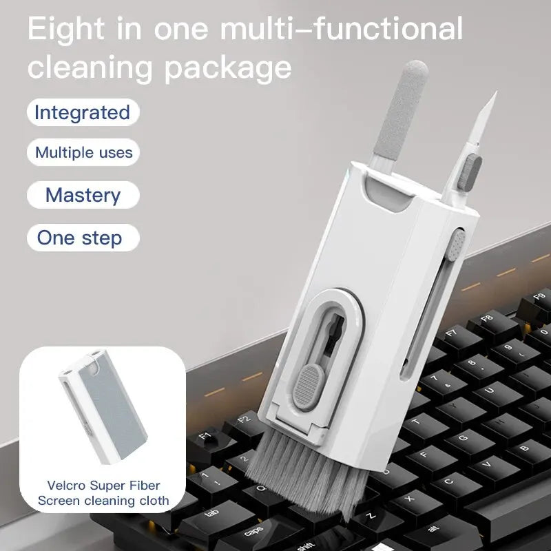 Kit de Limpieza 8 en 1 – Teclado, AirPods y Pantallas Impecables