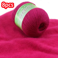 400g High-End Luxury Cashmere Yarn, Combed Goat Wool Yarn, Handmade Autumn and Winter Warm Fashion Knitwear for Men and Women, Base Layer Sweater, Scarf, Warm Wool Pants, 8 Pieces/Pack