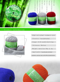 400g High-End Luxury Cashmere Yarn, Combed Goat Wool Yarn, Handmade Autumn and Winter Warm Fashion Knitwear for Men and Women, Base Layer Sweater, Scarf, Warm Wool Pants, 8 Pieces/Pack