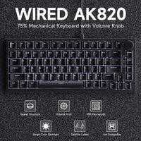 Teclado Mecánico AK820 – Switches Rojos Intercambiables en Caliente