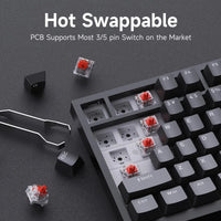 Teclado Mecánico AK820 – Switches Rojos Intercambiables en Caliente
