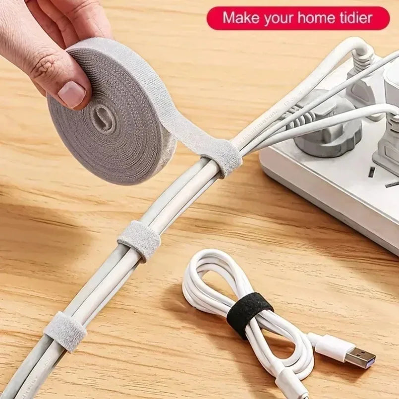 Organizador de Cables Reutilizable 1 m / 5 m – Adiós al Desorden de Cargadores