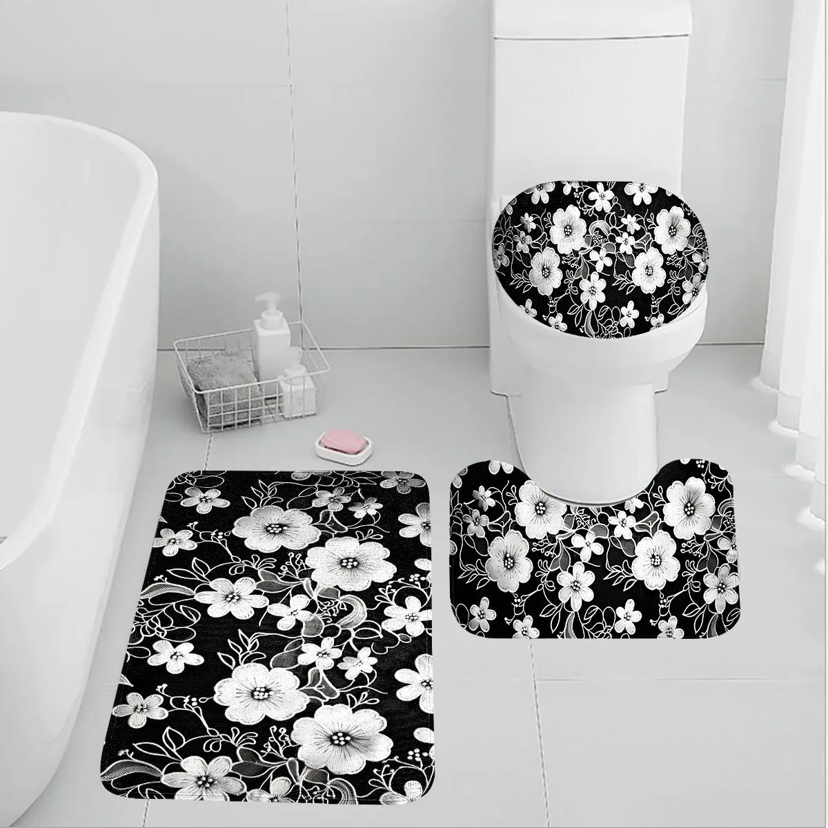 Set Alfombras Baño Floral